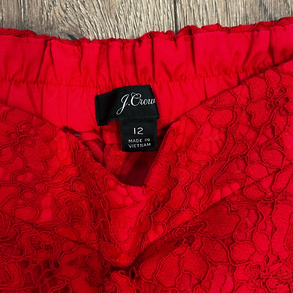 JCREW Chic Red Lace Pants - Picture 2 of 5